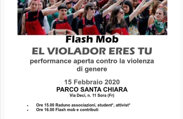 AVIS SORA: FLASH MOB 15 febbraio 2020 Città  di Sora invitiamo a partecipare all’ importante iniziativa contro la violenza sulle donne