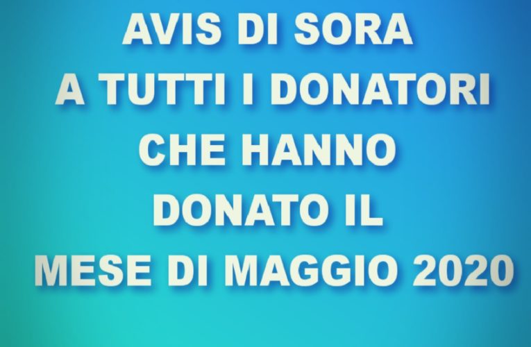 Test Covid gratuiti  per chi ha donato s Maggio 2020. Continuano anche per chi dona nel mese di giugno.